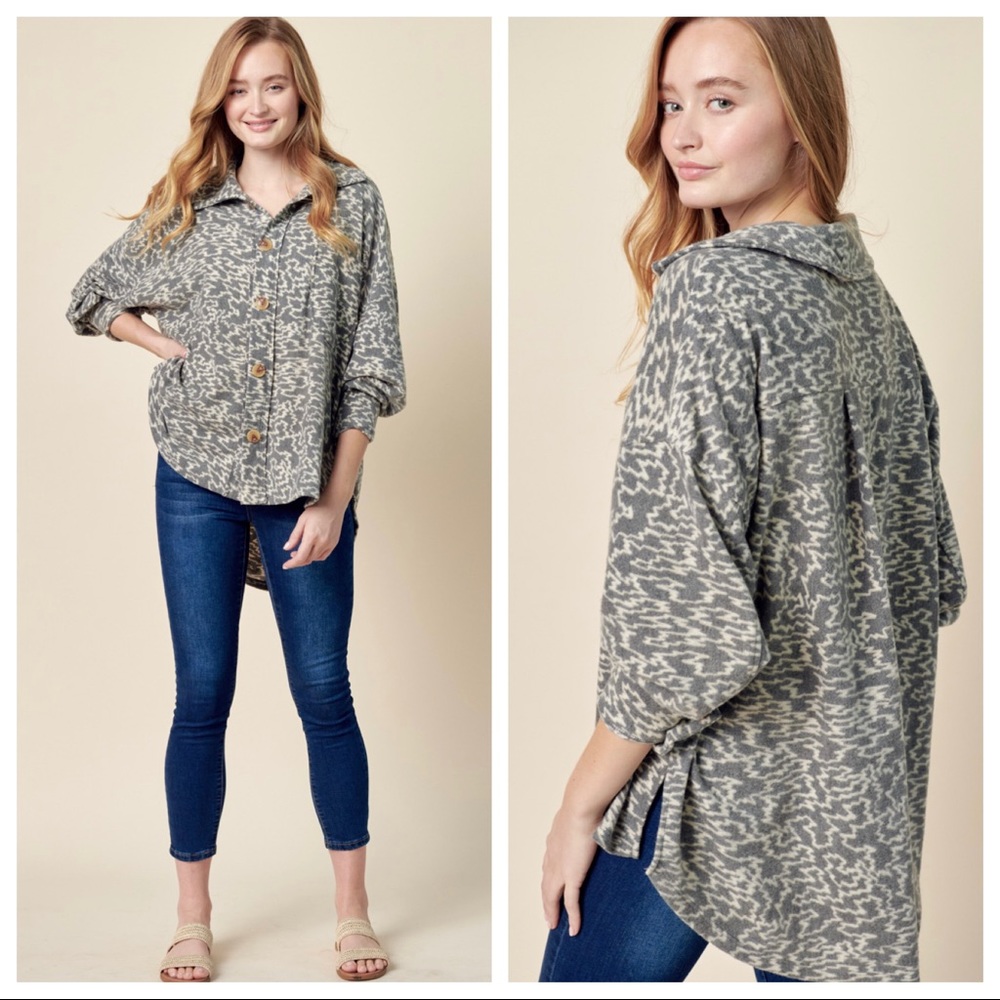 Chic Oversized Boyfriend Shirt Jacket